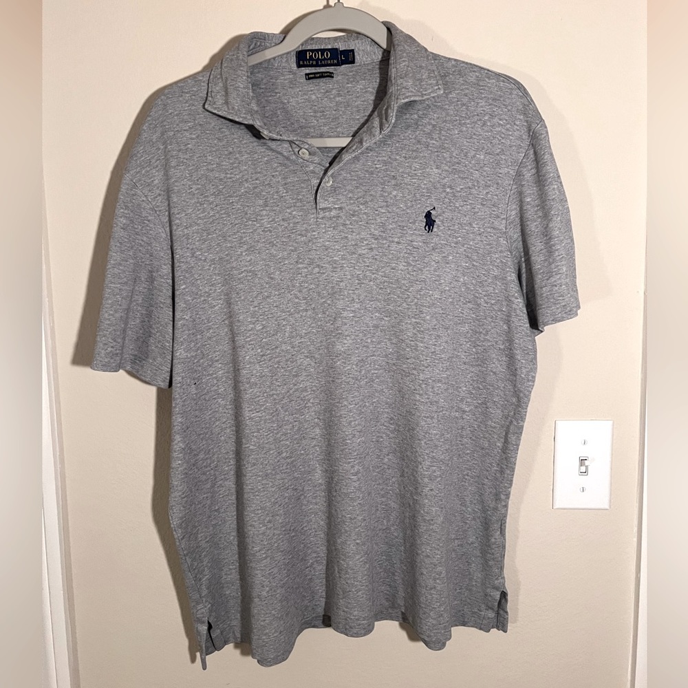 Gray Ralph Lauren Short Sleeve Collared Polo